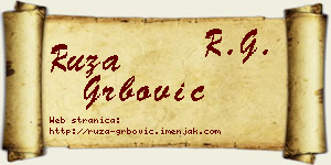 Ruža Grbović vizit kartica